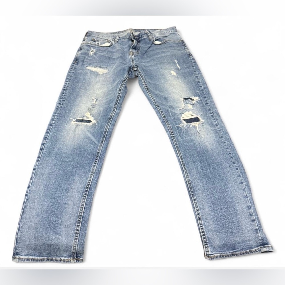 Old Navy Men's Light Blue Distressed Jeans